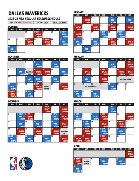 dallas mavericks basketball schedule 2024